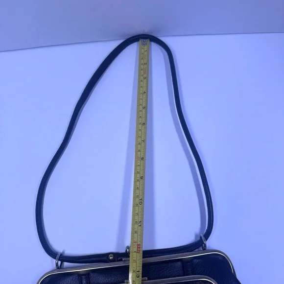 Vintage Kadin Double Snap Purse Black Leather Inside Zipper Rare Purse - Picture 12 of 16